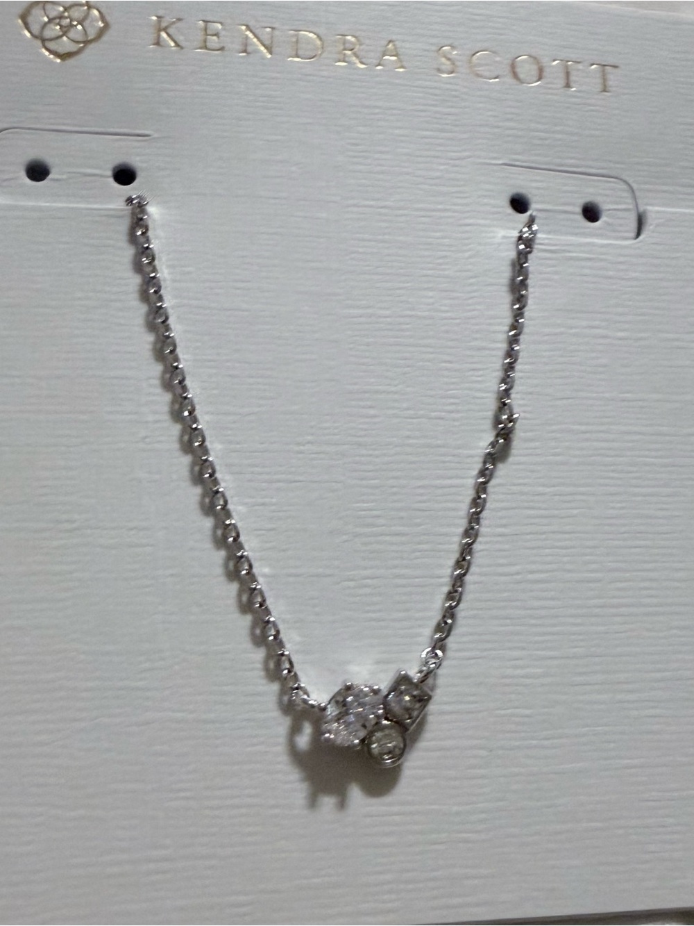 New with tags Kendra Scott Silver Multi-Crystal Cluster Necklace